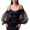Elegant Yarn Bridal Arm Sleeves Pleated Lace Breathable Wedding Long Sleeves Lantern Shaped Thin Arm Covers Women
