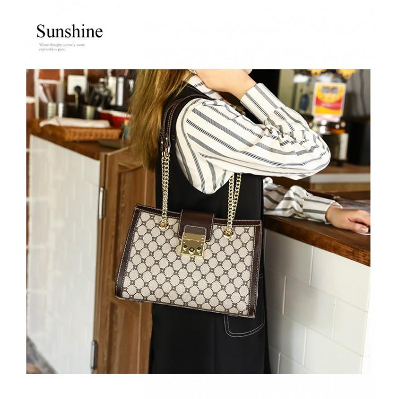 Womens Medium PU Crossbody Tote Bag With Zipper Vintage Style Shoulder Daily Use