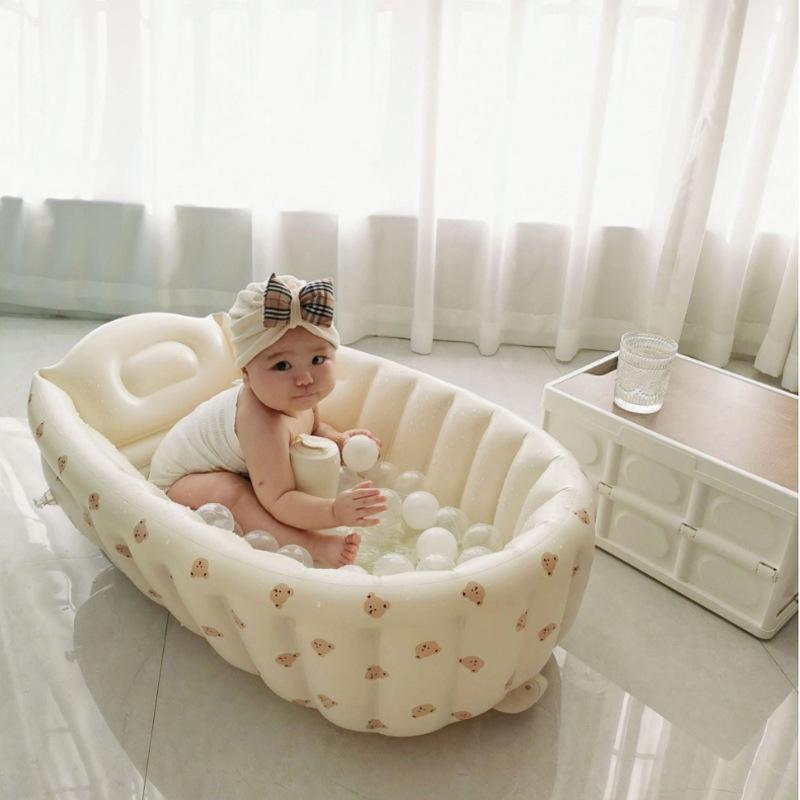 Foldable Inflatable Baby Bathtub: Sit & Lie Newborn Bathing Solution