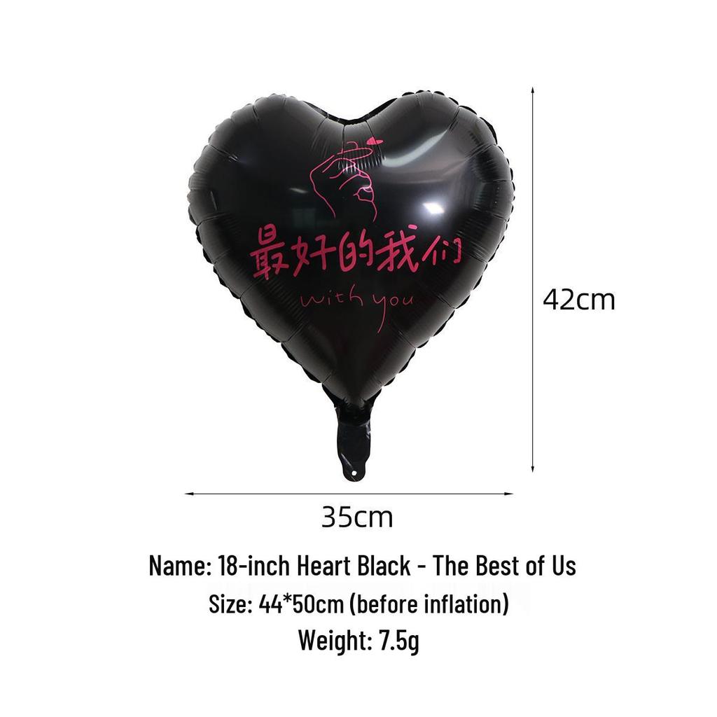 Heart-shaped Aluminum Foil Balloon - 18-inch Valentine's Day Confession Balloon