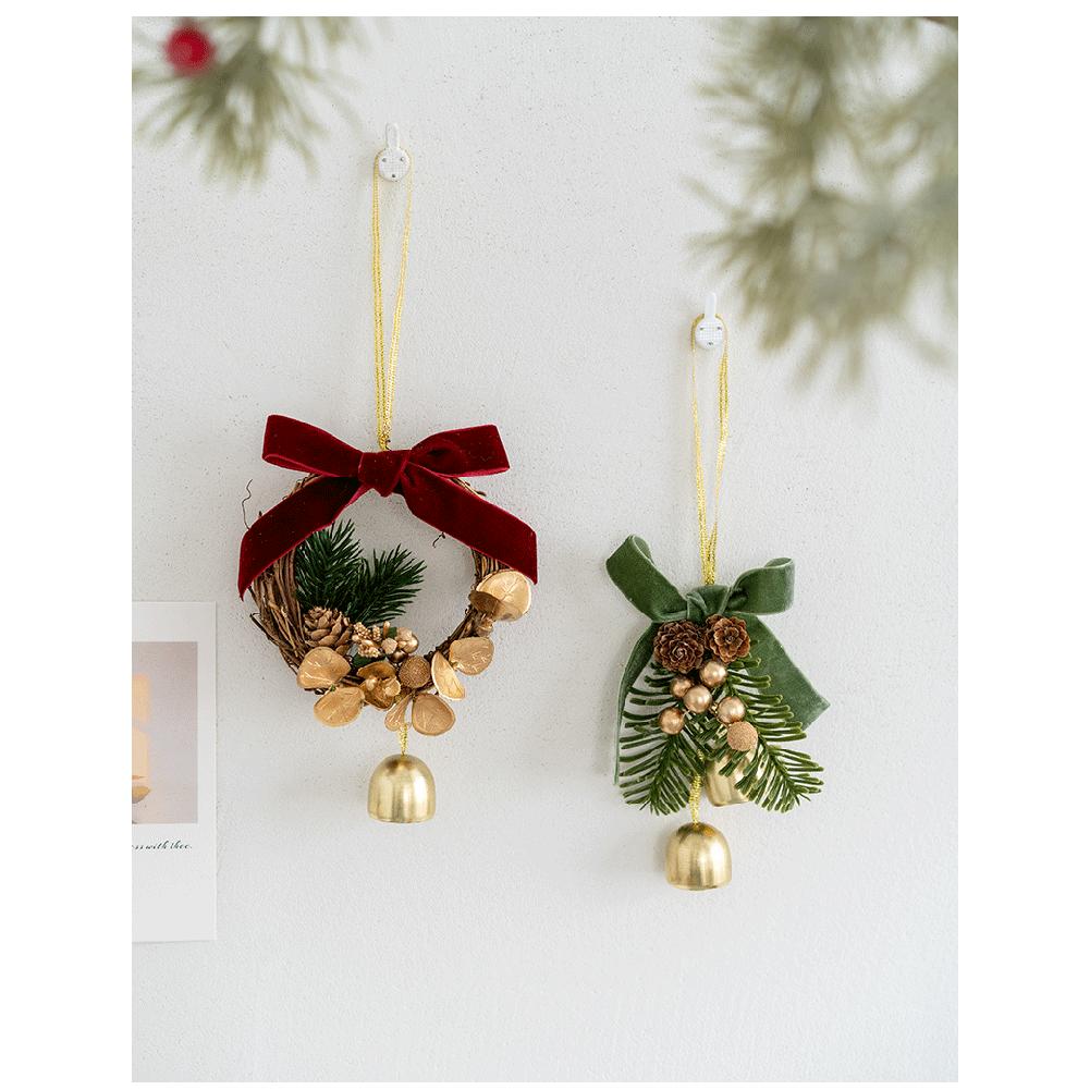 Seasonal Hanging Decorations with Bells and Pine Cone Motifs for Christmas Tree and Indoor For Holiday Ambiance