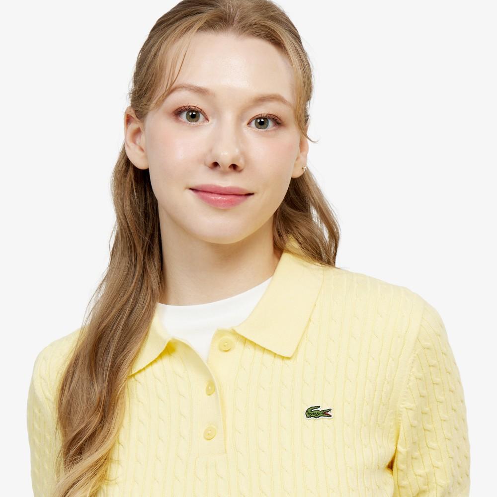 Lacoste Women's Cable Sweater Polo Shirt PF607E-56G107