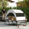 Portable Elevated Dog Bed with Removable Canopy, Cooling Raised Pet Cot for Large Dogs, 106 X 76 X 94 Cm