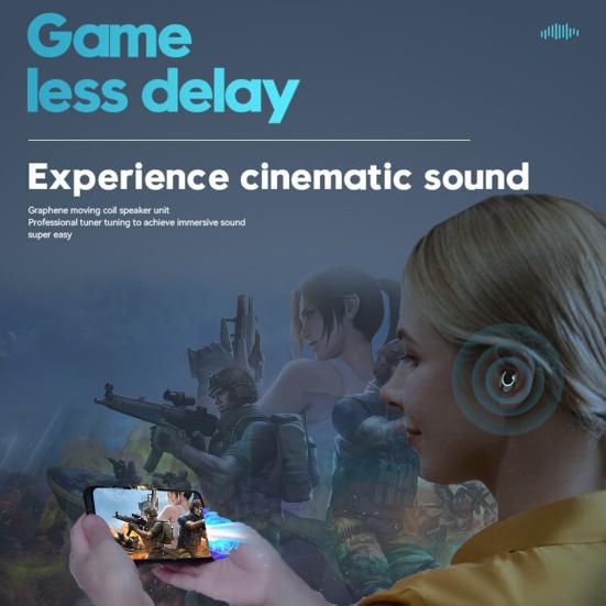 1 Set Wireless Headsets Digital Display Waterproof Delay Free Stereo Surround Stable Transmission Call Function Bluetooth-compatible