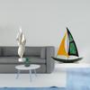 Feather Iron Sculpture Modern Statue Resin Sailboat Collection Art Crafts Tabletop Ornament