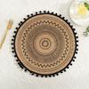 Nordic Style Simple Hand Woven Jute Placemat Plate Mat Retro Restaurant Cotton Linen Decorative Mat Shooting Prop Vase Mat YLE447