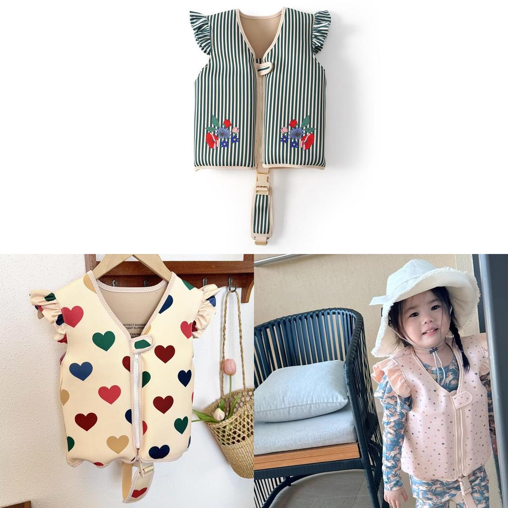 Kids Float Vest With Cotton Material Cartoon Print For Water Play And Swimming Safety