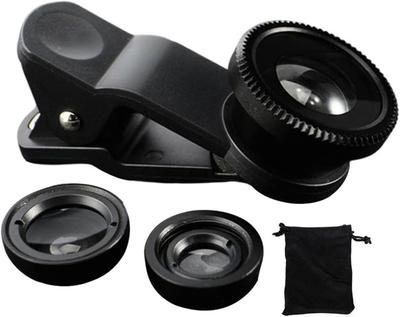 3 In 1 Fisheye Lens 0.67X Wide Angle Micro Camera Lens for iPhone Angle Zoom Fish Eye Len On Smartphone Lenses with Phone Clip