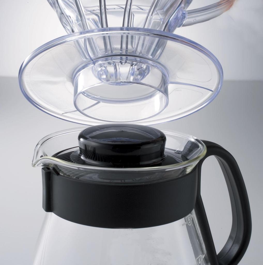 Serwer HARIO V60 Range 800ml do kubków Czarny serwer do kawy Szkło odporne na ciepło Wyprodukowano w Japonii 2~6 XVD-80B