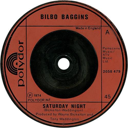 

7inch Record BILBO BAGGINS - Saturday Night 2058479 Polydor 1974 UK Rock Used