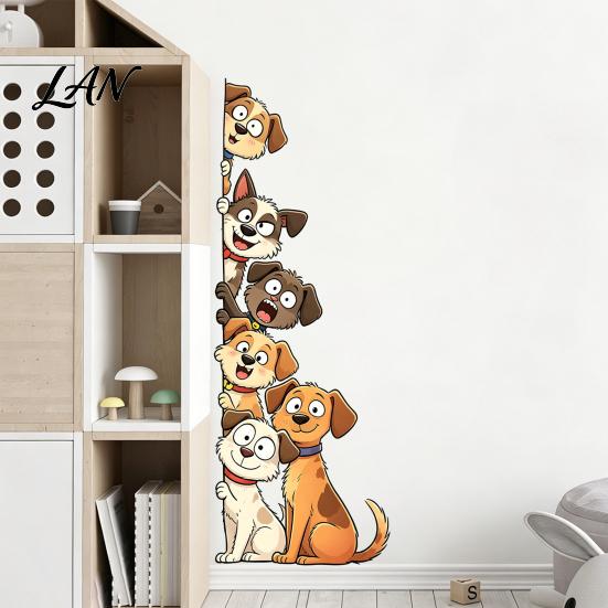 Creative Home Decoration Gifts Cute Cartoon Cats/Dogs Wall Stickers, Waterproof PVC Decals, Peel And Decorative Glass Door Decals Stick Murals