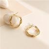 2024 Trendy Metal Geometric Twist Hoop Earrings: European and American Niche Design for Women