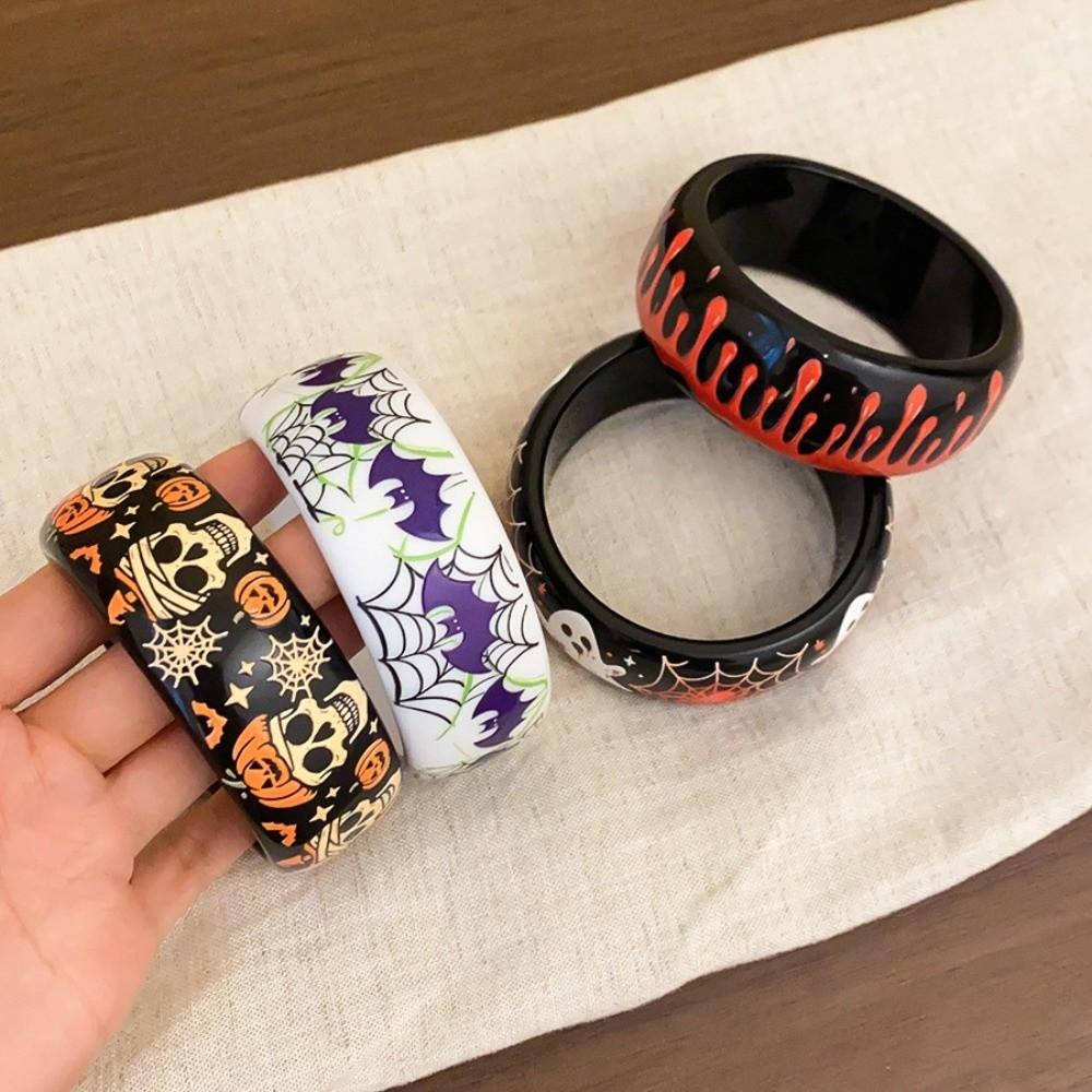 Europe American Style Halloween Acrylic Bangle Pumpkin Skull Hand Ring Girls