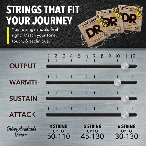 DR Strings Electric Guitar Strings, HI-BEAM Nickel, .010-.046, MTR-10