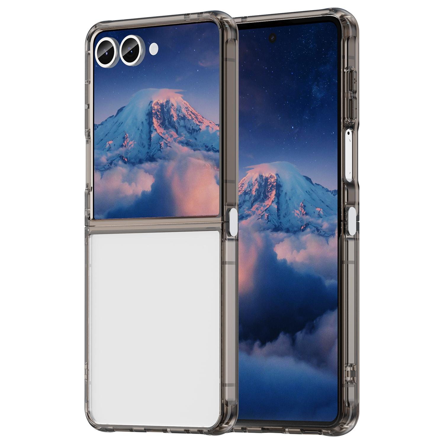 

For Samsung Galaxy Z Flip7 5G Case TPU+Acrylic Phone Back Cover Anti Yellowing Black