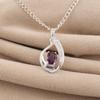 Amethyst Gemstone 925 Sterling Silver Jewelry Zircon Pendant 1.4" , Partywear Women's Pendant, Anniversary Gift For Her CZP-16-1