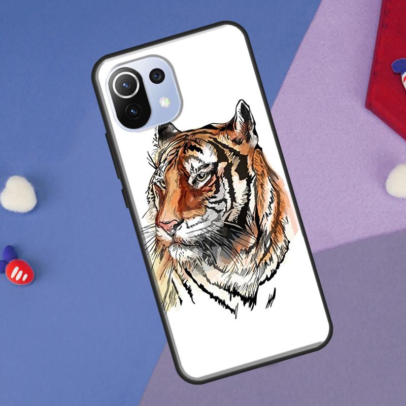 Lion Tiger Face Cover For Xiaomi 14 Ultra 13 11T 12T 13T 14T Pro POCO X7 X6 Pro X3 X5 F3 F5 M6 F6 Pro Case