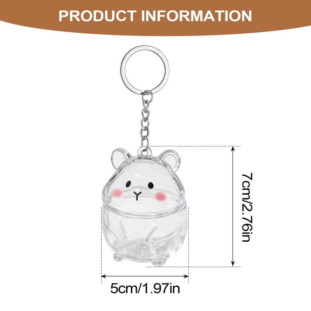 Transparent Acrylic Keychain Cat Hair Storage Capsule Handmade Hamster Hair Storage  DIY Pendant