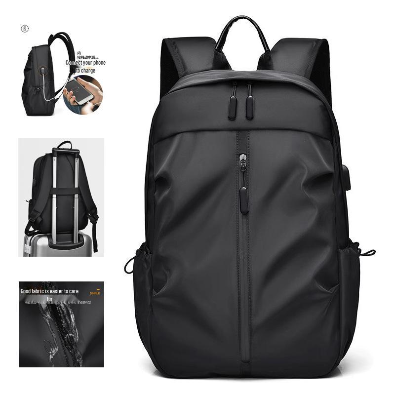 

Мужской минималистичный рюкзак большой вместимости для путешествий и бизнеса Gray (thickened Oxford cloth + USB port)