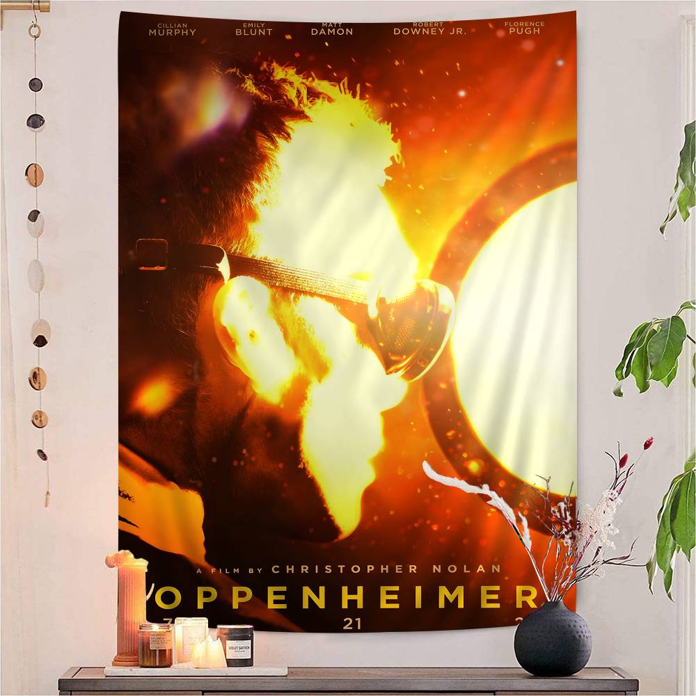 

2023 Europe And America New Movie Oppenheimer Cartoon Tapestry Wall Hanging Decoration Household Home Decor 74x94cm(29x37in)