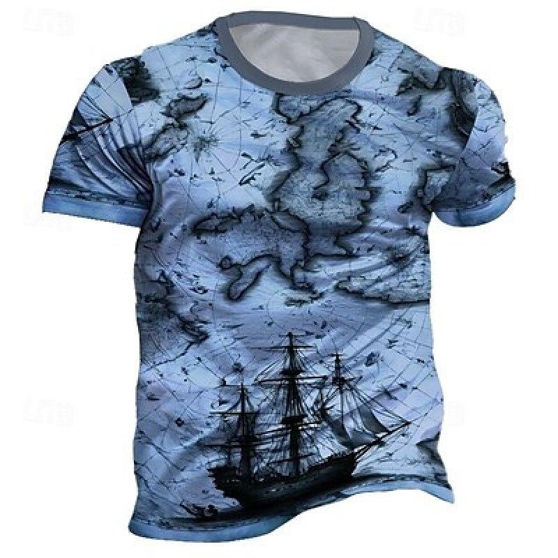 

Графическая карта Парусник Ежедневно Дизайнер Ретро Винтаж Мужская футболка с 3D принтом Футболка Спортивная футболка для отдыха на природе Футболка для выхода на улицу 6XL
