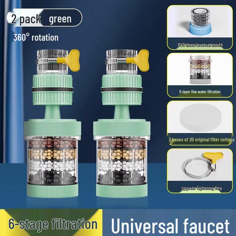 Filtre de Robinet Anti-Éclaboussures Universel & Pommeau de Douche Purificateur pour Cuisine et Dortoir