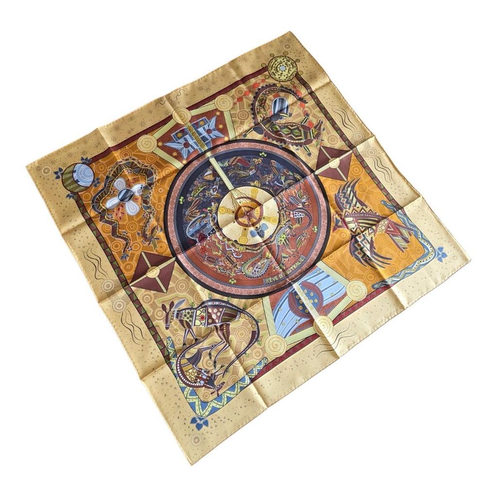 HERMES Carré 90 REVE D'AUSTRALIE Le Jeu Des Petits Bonheurs Silk Scarf Multicolor Made In France Women's Box Unused