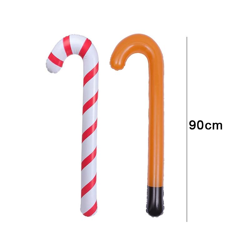 2/1 Stück Aufblasbare Weihnachtszuckerstangen Weihnachtsmannstock Ballons Outdoor Hängende Ornamente Weihnachten Navidad Party Dekoration Requisiten