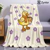 Coffee Duck Floral Lightweight Microfiber Soft Christmas Fleece Blanket Warm Cozy Throw for Bed Sofa Office Travel All Season