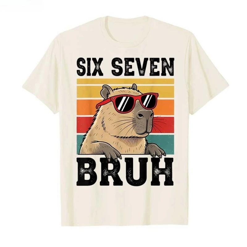 Funny Capybara T-shirt For Women Short Sleeve Tops Summer Short sleeved Harajuku streetwear Tops Tees