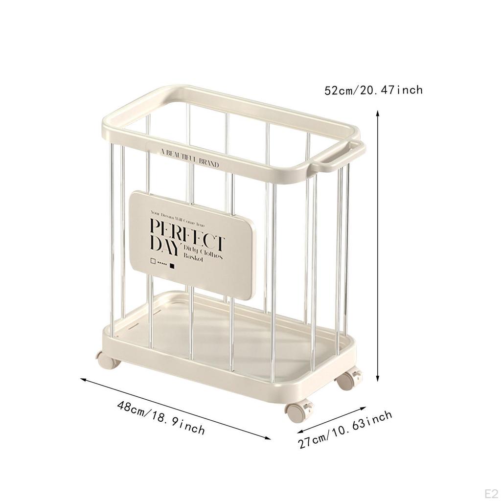 Laundry Basket Dirty Clothes Hamper Cart Rolling for Small Space