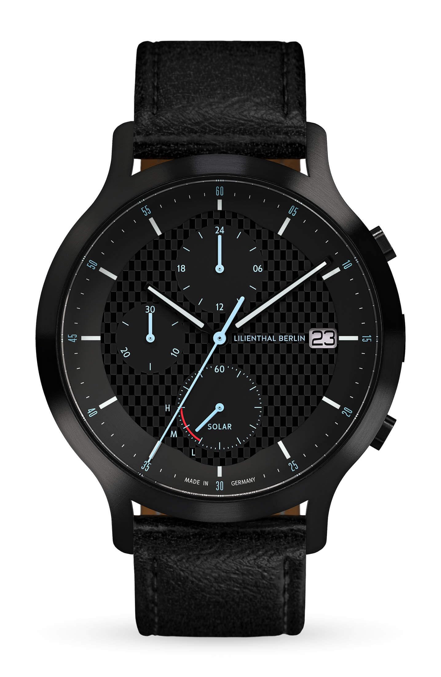 

Lilianthal Berlin Solar Chronograph Watch with Date Limited Made in Black Display, Edition, Germany, C01-LE-SLR-1-B004CB, Men s, чорний