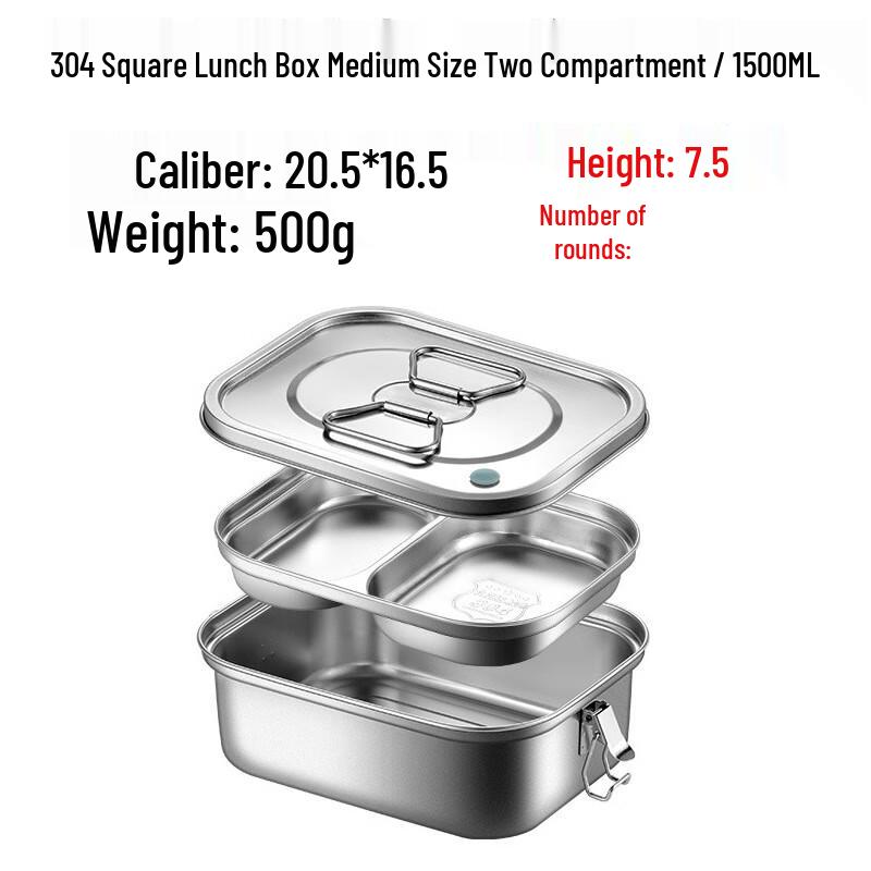Changbaosen 304 Stainless Steel Double Layer Lunch Box 1