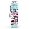 1PC Retro Lowrider Classic Car Print 750ml Color Plastic Sports Water Bottle Leakproof Flip Straw Lid Suitable for Sports Office Home Use