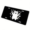 Raindrop Cat License Plate Frame Rustproof Aluminum Universal 5.9x11.8in Cute Fade-Resistant Car Accessory for Sedan Truck SUV