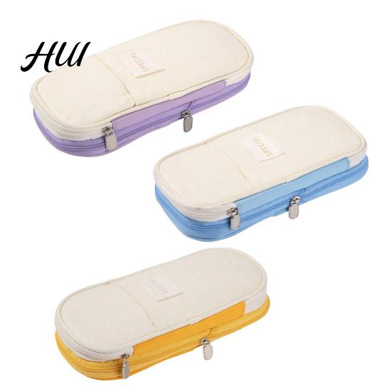 Multifunctional Zipper Pouch Large Capacity Pencil Case Portable Office Supplies School Students Storage Bag Stationery Makeup Organizer Pen Holder