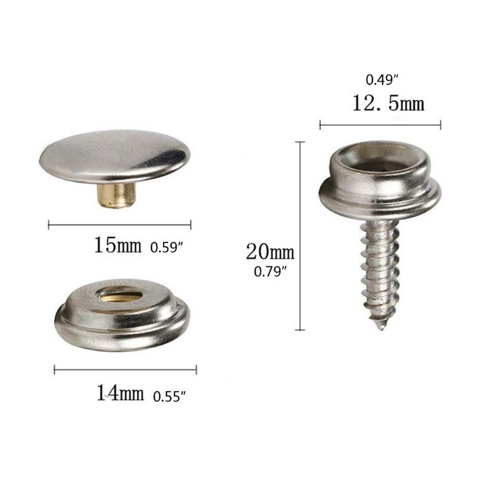 Tent Boat Tapping Snap Fastener Kit Canvas Cover Tools Snap Fastener Screw Kit Sockets Buttons