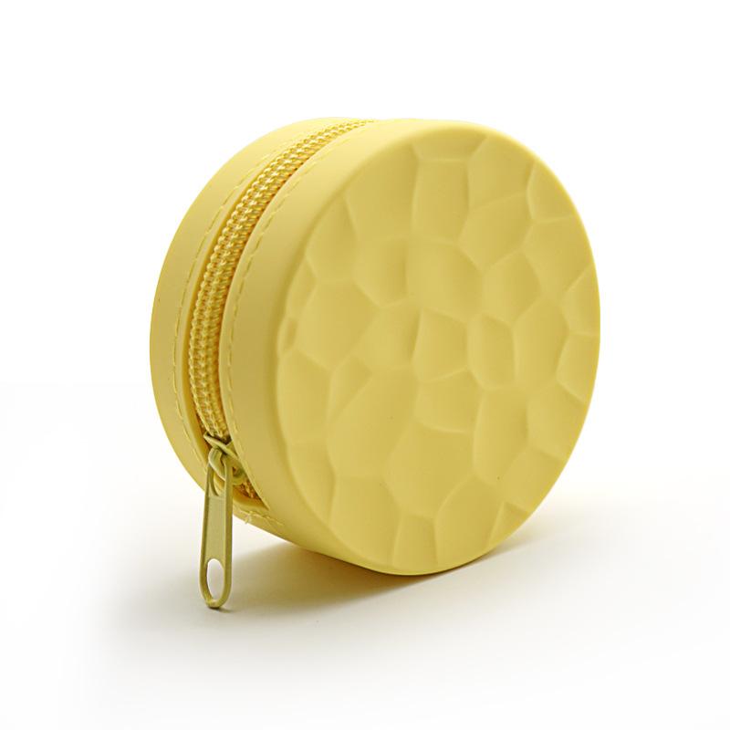 Solide, runde, quadratische Münzbeutel aus Silikon, weich, klein, Designer-Reißverschluss, Münzgeldbörse, Mini-Geldbörse, Beutel, Aufbewahrungsbeutel für Ohrringe und Kopfhörer