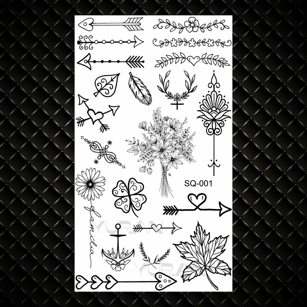 Realistic Quotation Dandelion Temporary Tattoos For Women Adult Fake Flowers Crown Moon Tattoo Sticker Waterproof Body Art Tatoo