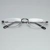 Retro-Lesebrille, hochauflösende Metallfederscharniere, Halbmond-Halbrand-Lesebrille, optische Brille, kleiner Rahmen
