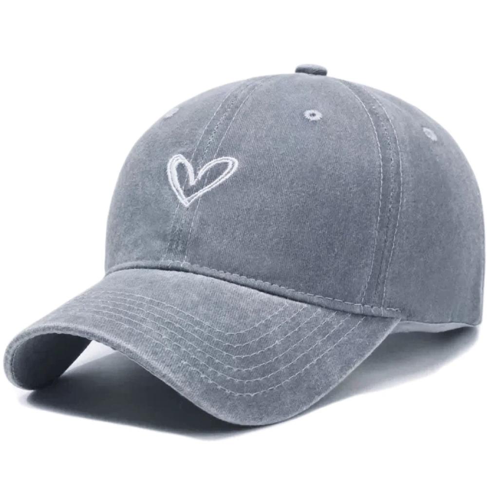 Vintage Heart Love Cap Baseball Washed Women'S New Brand Latest Fresh Hats Casual Adjustable Sun Shade Cap For Woman Streetwear Outdoor Dad Hat
