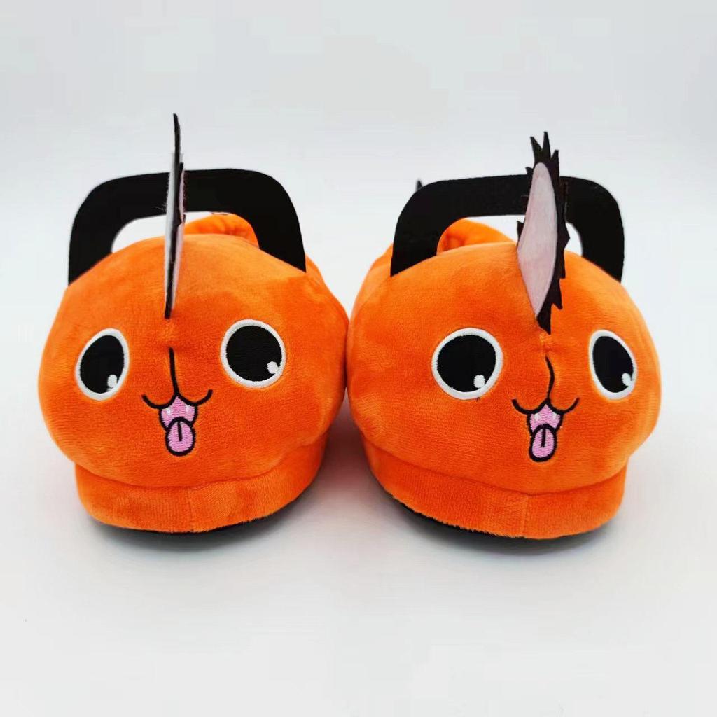 Chainsaw Man Pochita Plush Slippers - Cute Winter Cotton Shoes for Men & Women