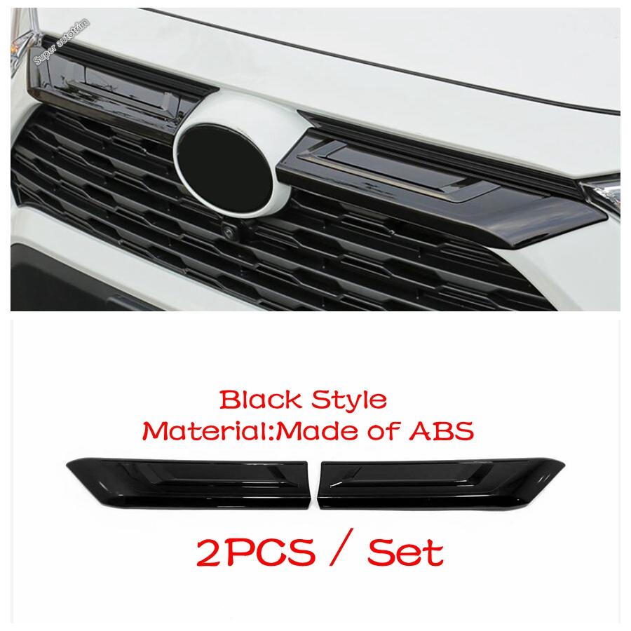 Car Front Bumper Grille Grills Strip Trims Cover Molding 2PCS Fit For TOYOTA RAV4 RAV 4 XA50 - Exterior Accessories