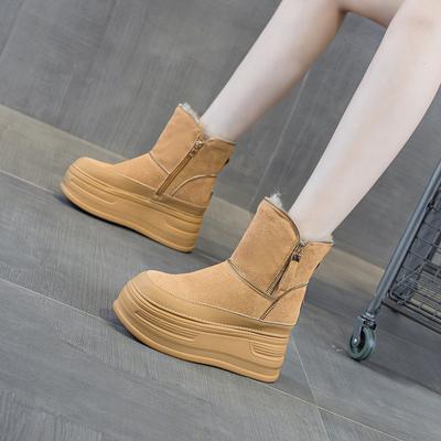 Snow Boots Women's Season Thick-soled Inner Height Increase Small Short Boots Cold-proof and Hairy Casual Warm Women's Boots