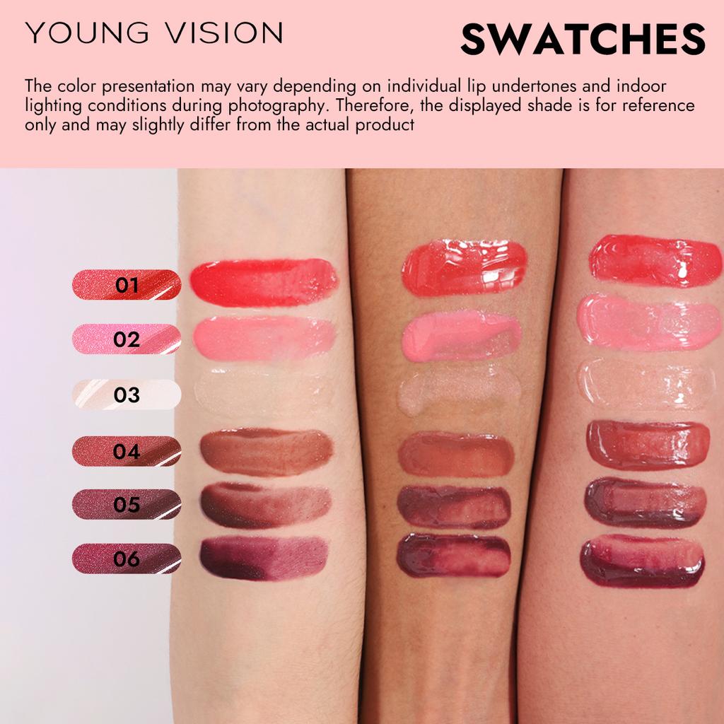 6-color Crystal Head Tube Lip Gloss Nourishes Pearlescent Band Sparkling Lip Gloss Moisturizes Exfoliating Make Up Beauty Lips Care
