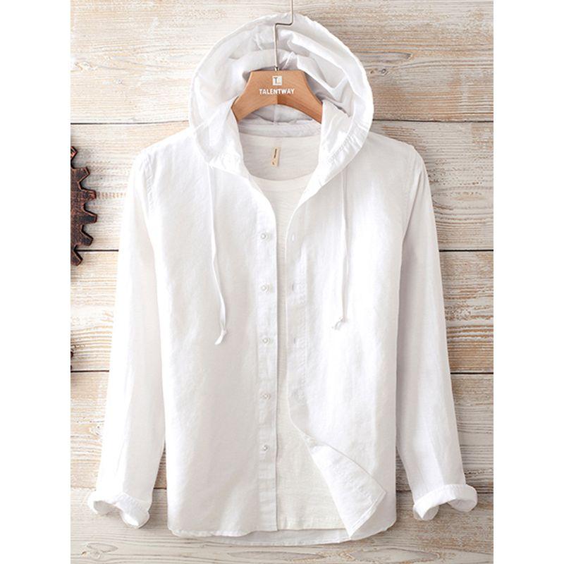 Trendy European and American Style Men's Cotton Long-Sleeved Shirt