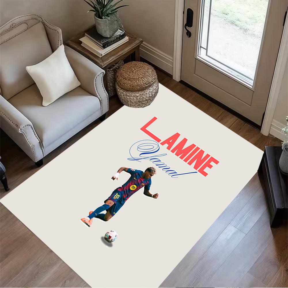 Lamine Yamal's Spanien Fußball Legende Teppich Perfekt für Schlafzimmer Esszimmer Wohnheim Außenbereich Rutschfester Teppich Anime Büro Dekoration Am besten für Weihnachten