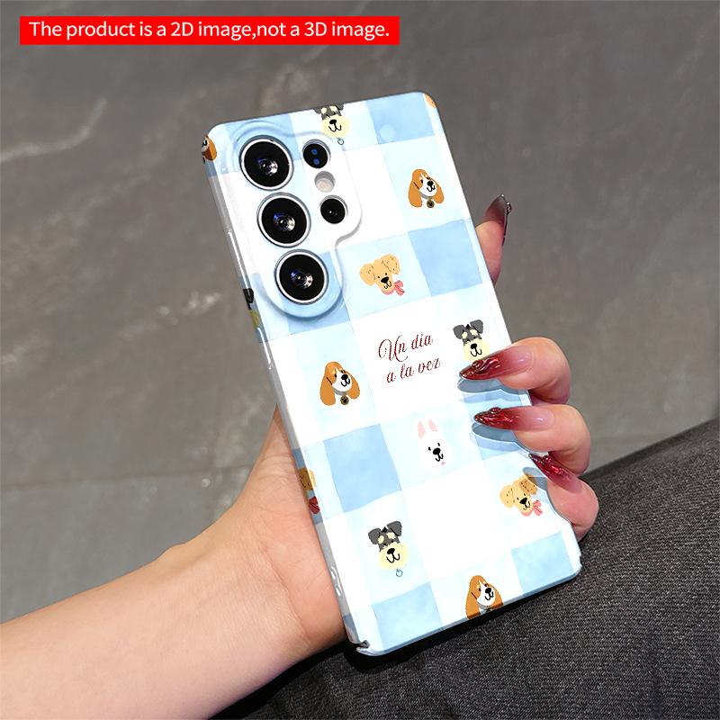 2DFlat Samsung phone case Cute Dog Faces Patchwork Phone Case Applicable to Galaxy S23 S24 S25ULTRA S26 A12 A14 A15 A16 A54 A55