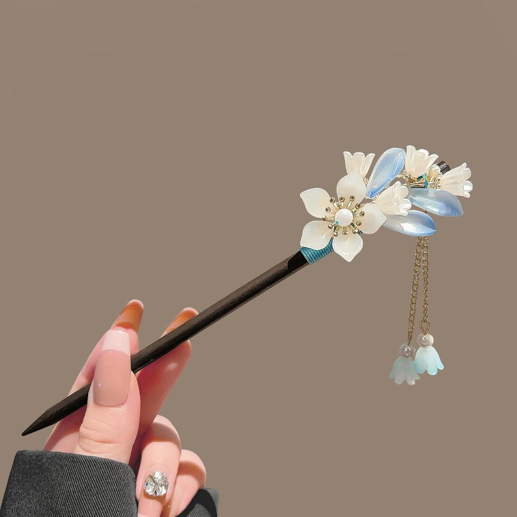 2026 Retro Tassel Wood Hairpin for Hanfu & Qipao