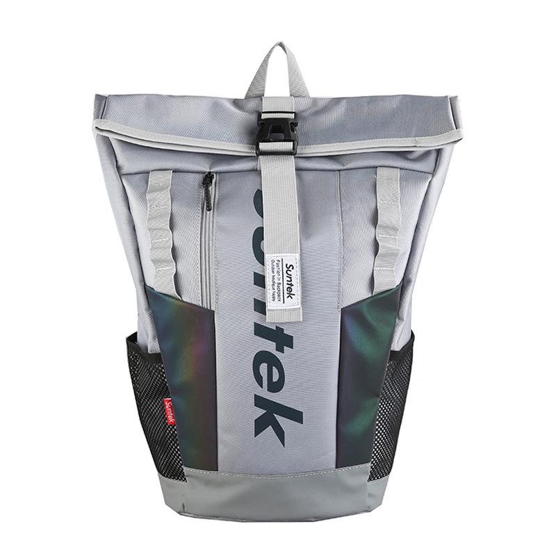 Tide cool reflective heavy industry ins student schoolbag new large-capacity locomotive junior high school student backpack серый